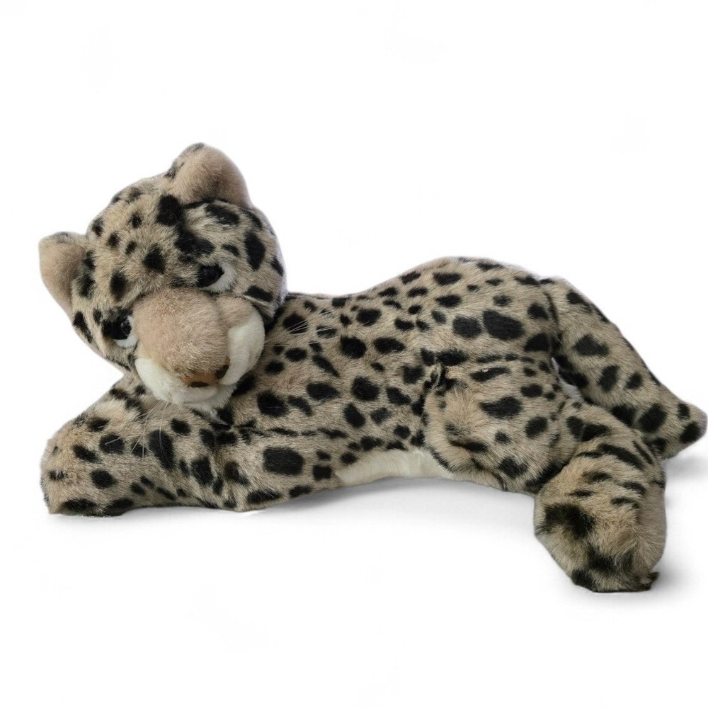 Chrisha Playful Plush Leopard Cub Spotted Stuffed Animal 18235 Korea‎ Tan Black